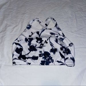 Athleta Floral sports bra / top with adjustable waist band
